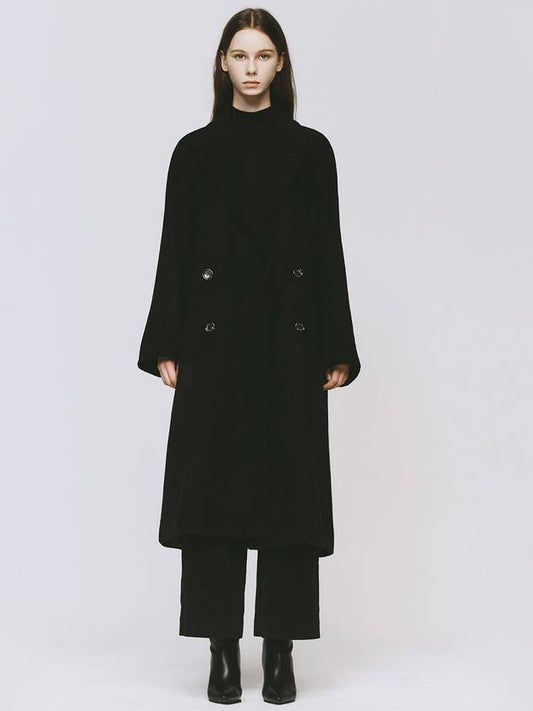WOMEN DREAM WOOL RAGLAN LONG COAT BLACK wool coat - MONOPHOBIA - BALAAN 1