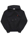 Heart Logo Cotton Hoodie Black - AMI - BALAAN 3