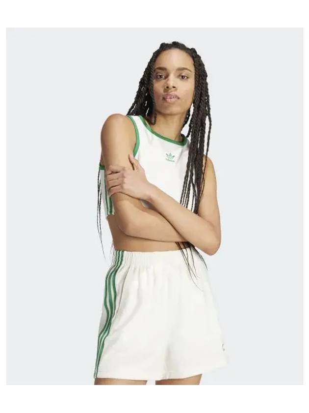 Terry Embroidery Logo Cropped Sleeveless Green White - ADIDAS - BALAAN 2