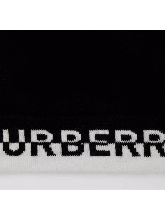 Cashmere Logo Beanie Black - BURBERRY - BALAAN 4