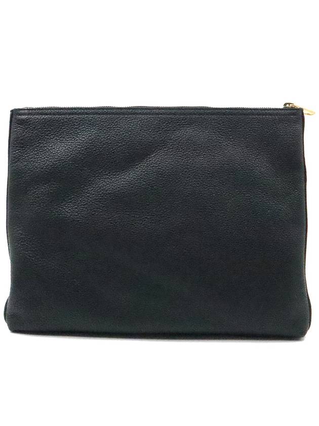 Women s Gucci 500981 Black Leather WEB Logo Print Portfolio Medium Clutch gt Pouch Gangbuk used luxury goods - GUCCI - BALAAN 5