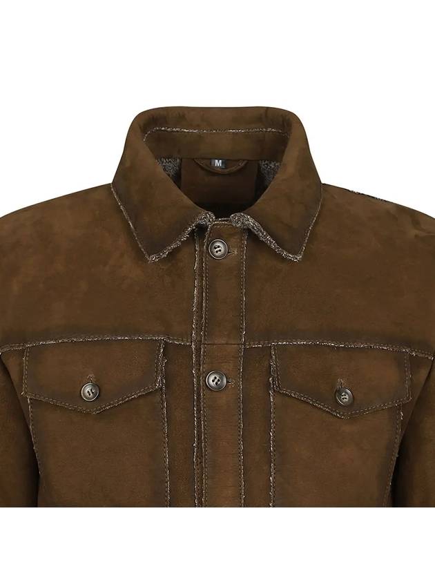 Italian pocket point brown goat leather jacket ALJP124 - IKALOOOK - BALAAN 7