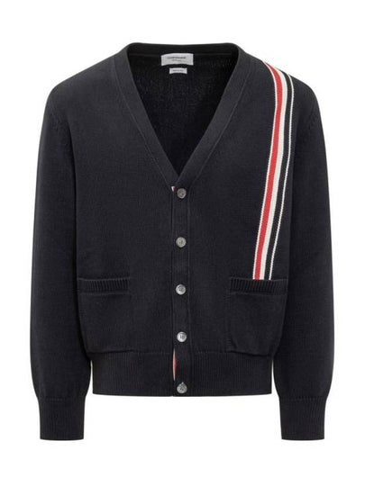 RWB Striped Intarsia Cotton Cardigan Navy - THOM BROWNE - BALAAN 2