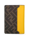 FF Square Leather Card Wallet Yellow - FENDI - BALAAN 3