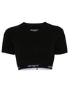 Script Logo Crop Short Sleeve T-Shirt Black - CARHARTT WIP - BALAAN 2