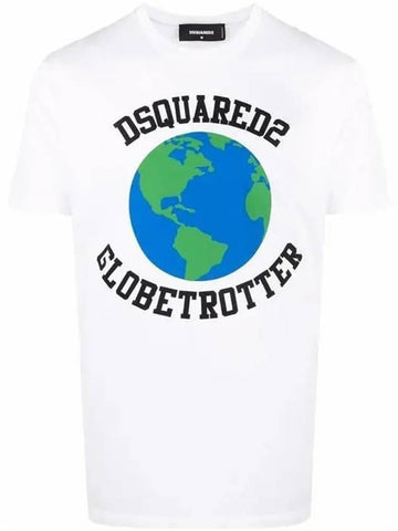 Globetrotter short sleeve t-shirt white - DSQUARED2 - BALAAN 1