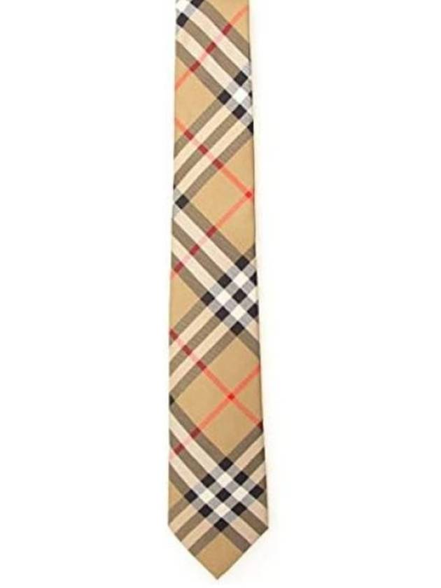 Men's Modern Cut Vintage Check Silk Tie Beige - BURBERRY - BALAAN 3