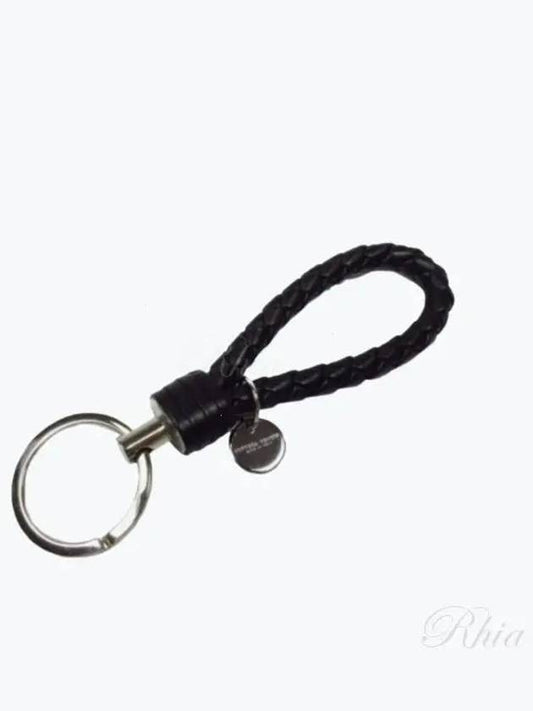 Intrecciato Leather Key Holder Black - BOTTEGA VENETA - BALAAN 2