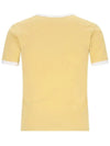 Contrast Trimming Logo Patch Short Sleeve T-shirt Yellow - COURREGES - BALAAN 4