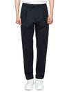 Men's Virgin Wool Straight Pants Navy - DRUMOHR - BALAAN 2