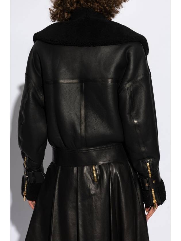 Balmain Shearling Coat With Pockets, Women's, Black - BALMAIN - BALAAN 4