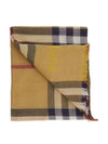 Check Wool Silk Reversible Scarf Beige - BURBERRY - BALAAN 5