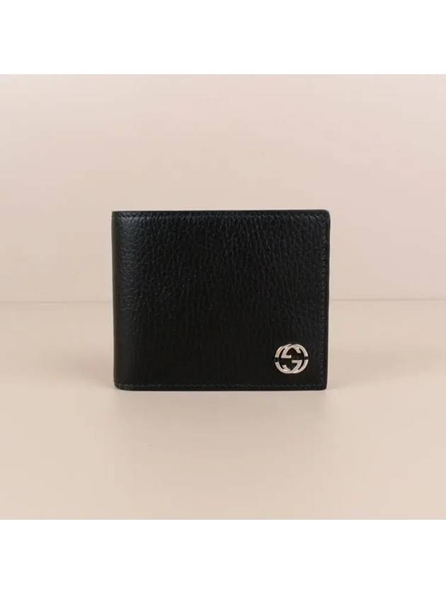 GG Interlocking Two Tone Half Wallet Black - GUCCI - BALAAN 3