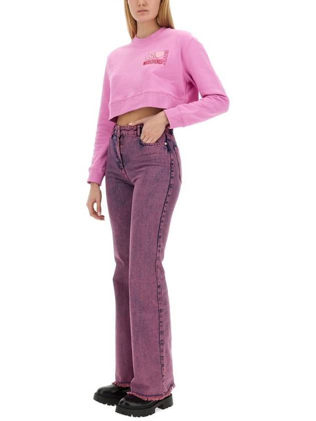 Denim Straight Pants 03108236 1208 PINK - MOSCHINO - BALAAN 3