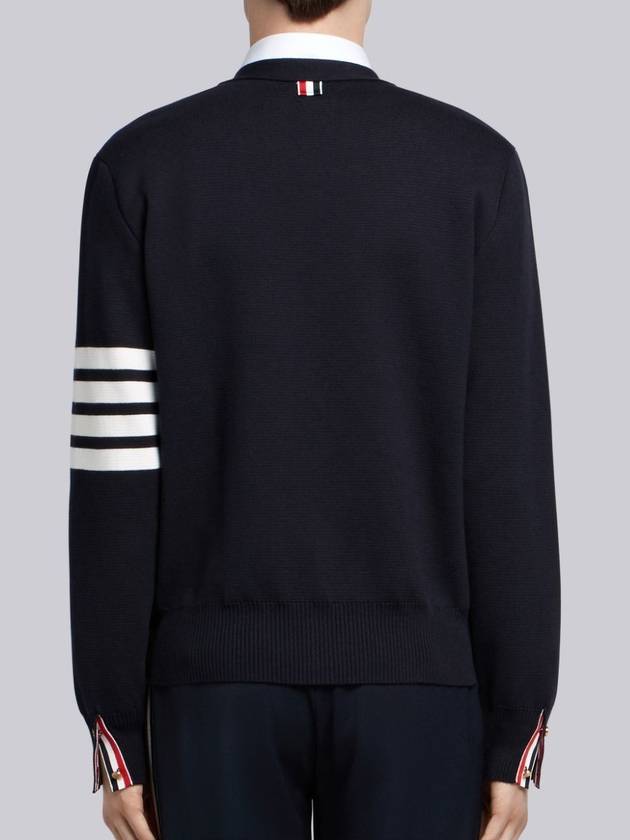 Milano Stitch 4 Bar Cardigan Navy - THOM BROWNE - BALAAN 4