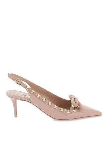 Rockstud bow slingback heel pink - VALENTINO - BALAAN 1