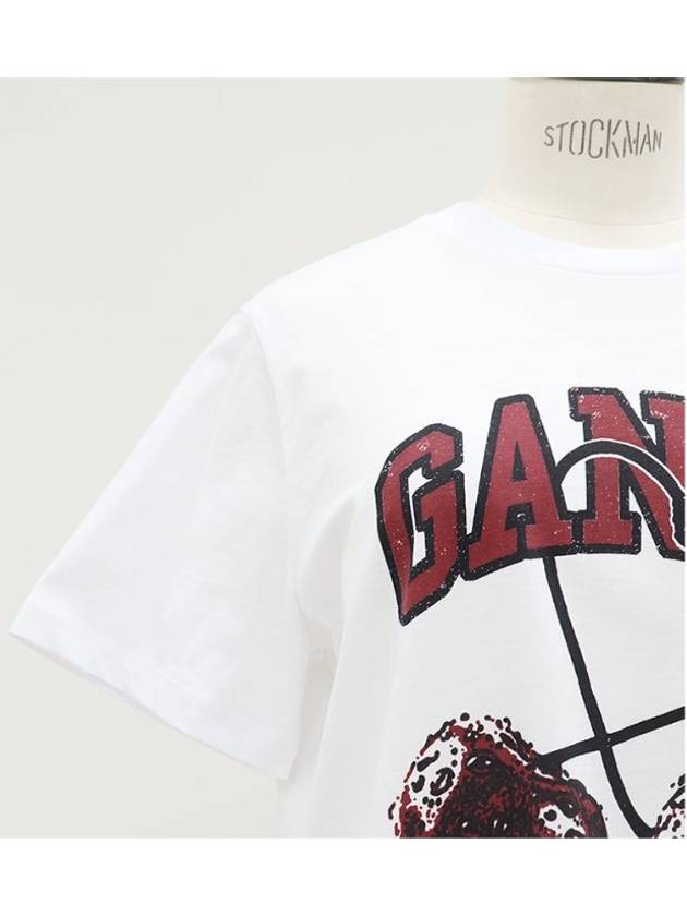 Logo cherry print short sleeve t-shirt - GANNI - BALAAN 8