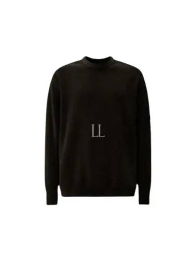 Cotton Chenille Crewneck Knit Top Black - CP COMPANY - BALAAN 2