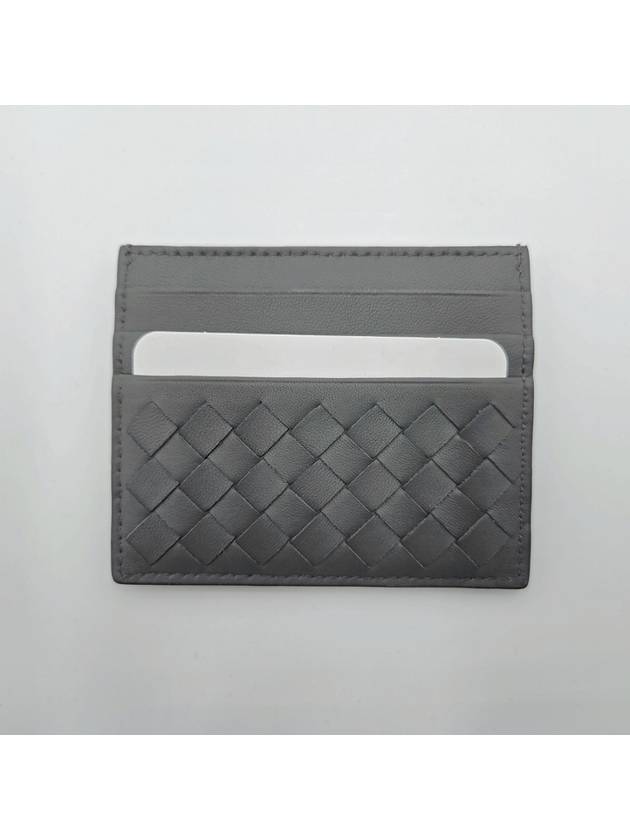 Intrecciato Weaving Card Wallet Grey - BOTTEGA VENETA - BALAAN 2