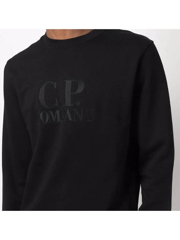 Men's Diagonal Fleece Logo Sweatshirt Black - CP COMPANY - BALAAN 5