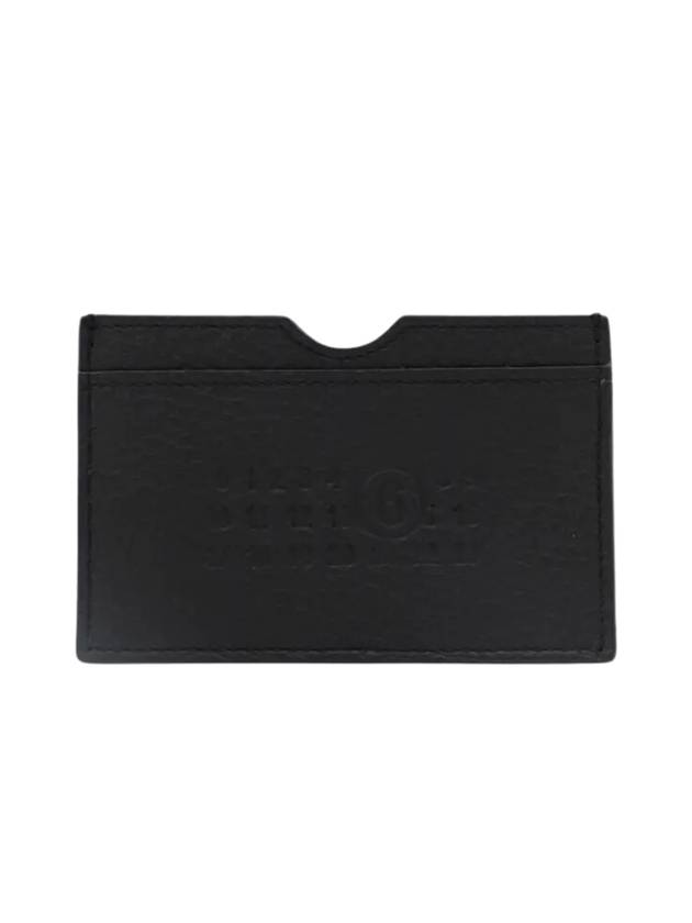 Embossed Numeric Logo Leather Card Wallet Black - MAISON MARGIELA - BALAAN 1