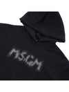 Women's Rhinestone Logo Hooded Top Black - MSGM - BALAAN.