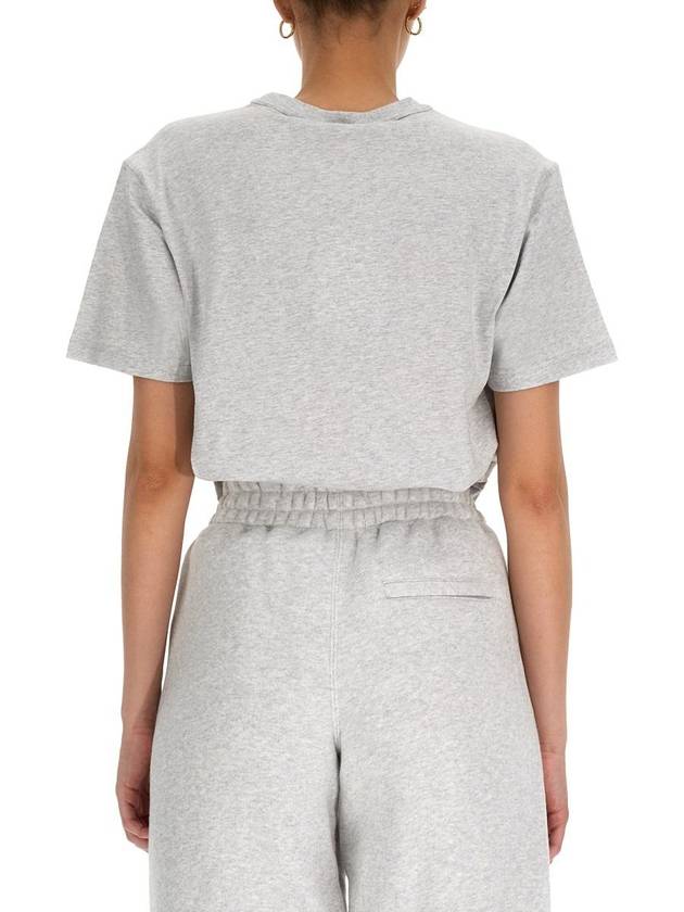 Cotton Logo Print Short Sleeve T-Shirt Gray - ALEXANDER WANG - BALAAN 4