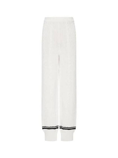 Women s Double Line Knit Jogger Pants Ivory 271462 - ARMANI EXCHANGE - BALAAN 1