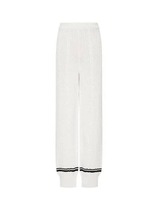 Women s Double Line Knit Jogger Pants Ivory 271462 - ARMANI EXCHANGE - BALAAN 1