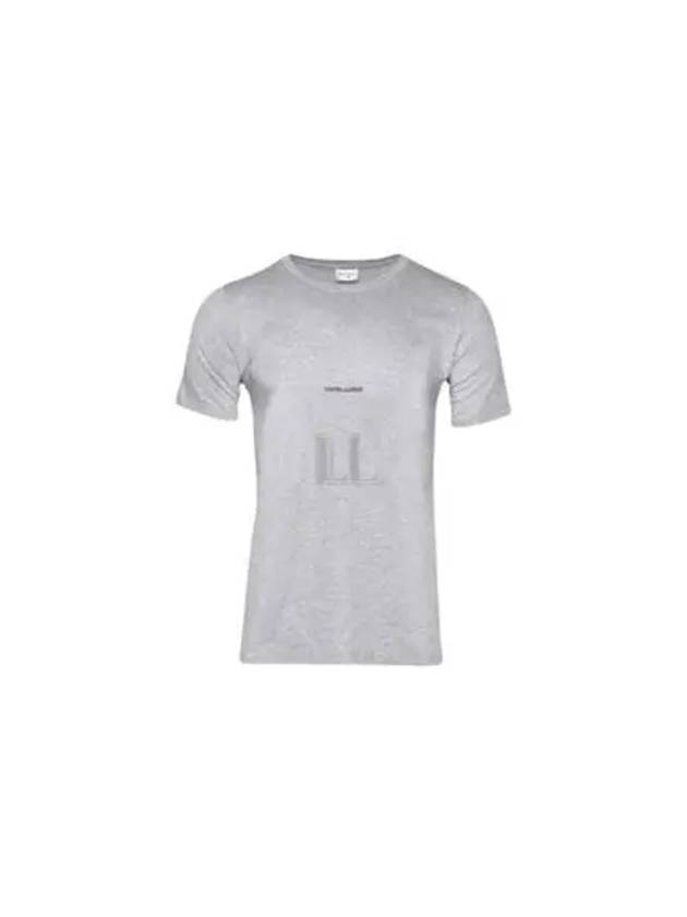 Men's Small Logo Short Sleeve T-Shirt Grey - SAINT LAURENT - BALAAN 2