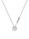 MKC1208AN040 MK logo pave stud pendant silver necklace - MICHAEL KORS - BALAAN 2