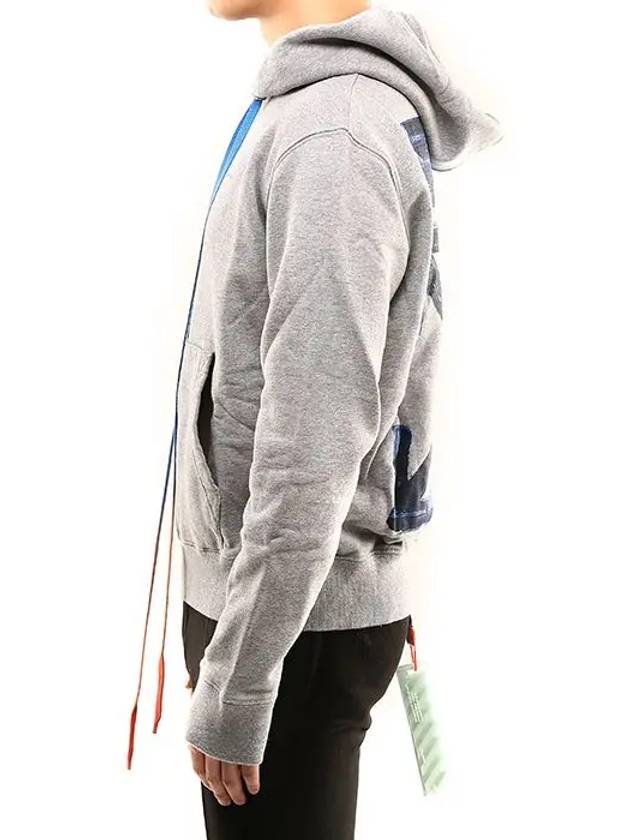 Acrylic Arrow Slim Fit Long Sleeve Hoodie Grey - OFF WHITE - BALAAN 7