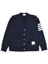 Classic V-Neck 4 Bar Stripe Cardigan Navy - THOM BROWNE - BALAAN 6