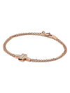 Tiffany T diamond double chain bracelet rose gold 62355646 - TIFFANY & CO. - BALAAN 4