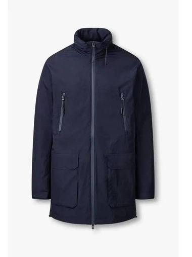 Men s Eagle Logo Patch Hidden Hooded Jacket Navy - EMPORIO ARMANI - BALAAN 1