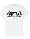 Women's Black Heart Reverse Logo Print Short Sleeve T-Shirt P1 T067 1 White - COMME DES GARCONS PLAY - BALAAN 2