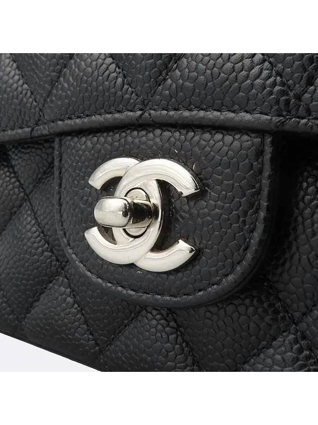 A01112 Black Caviar Skin Classic Medium M Size Flap Chain Shoulder Bag - CHANEL - BALAAN 4