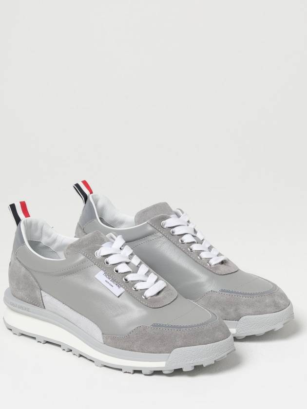 Vitello Alumni Trainer Caprede Low Top Sneakers Grey - THOM BROWNE - BALAAN 3