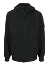 Men's Wappen Patch Softshell Zip Up Hoodie Black - STONE ISLAND - BALAAN 2