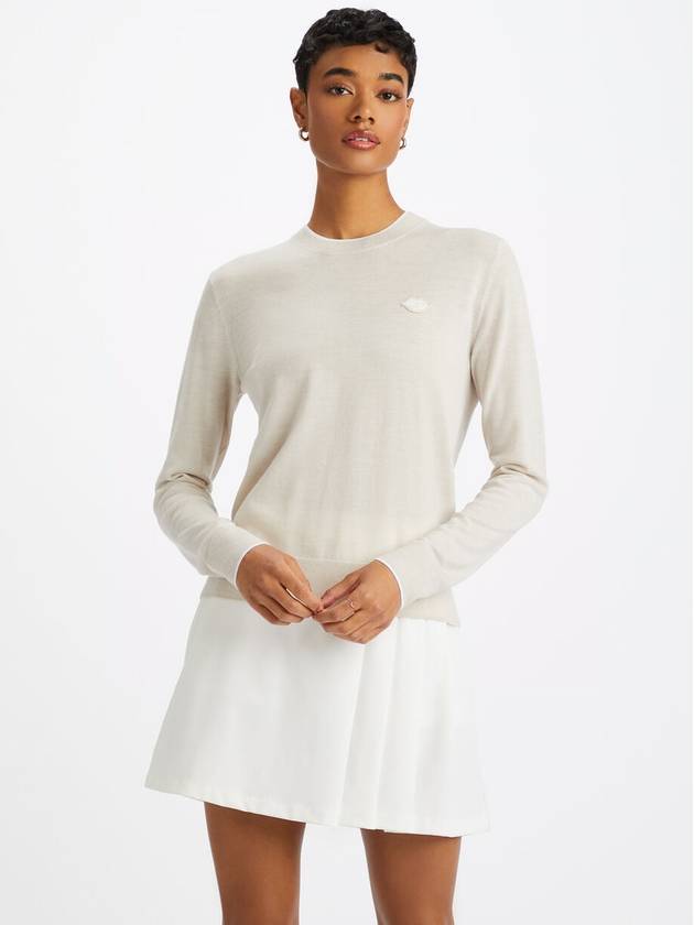 Women's Mother Golfer Merino Wool Crew Neck Sweater Cream - G/FORE - BALAAN 3