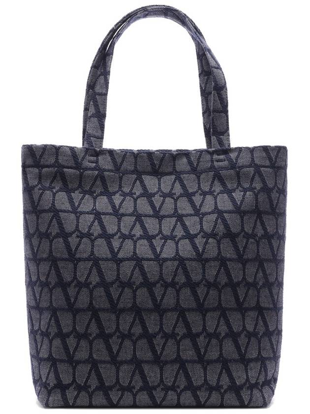 Men's Denim Toilet Iconographe Tote Bag Navy - VALENTINO - BALAAN 2