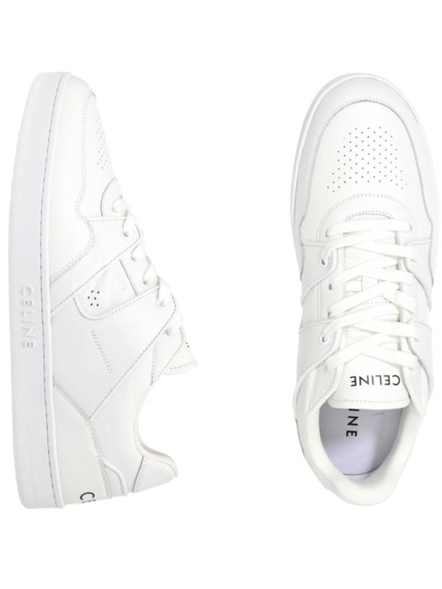 Men's Lace Up Calfskin Low-Top Sneakers Optic White - CELINE - BALAAN 2