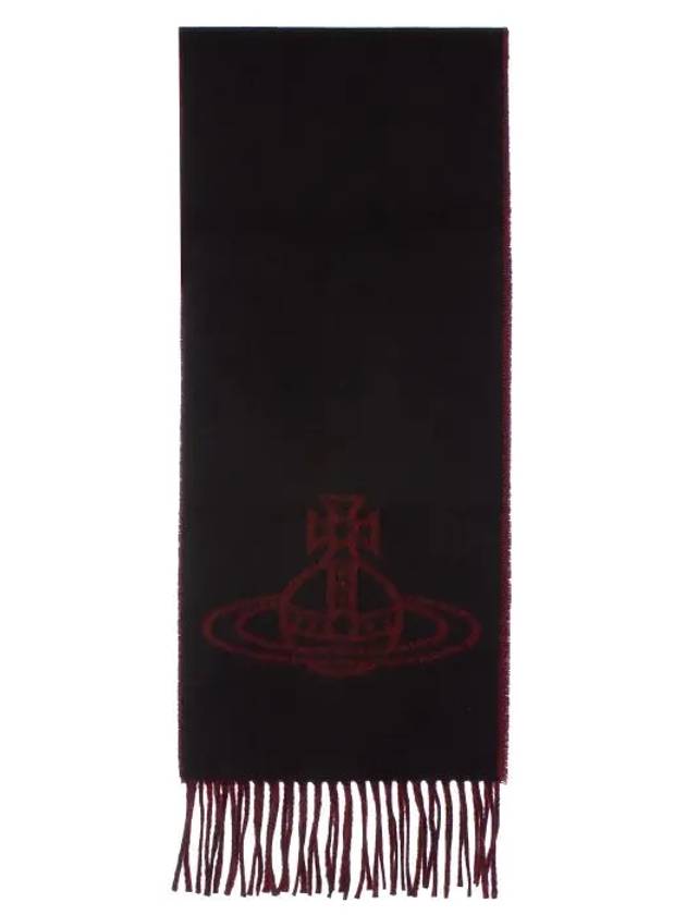 Double Face ORB Muffler Black Burgundy - VIVIENNE WESTWOOD - BALAAN 5