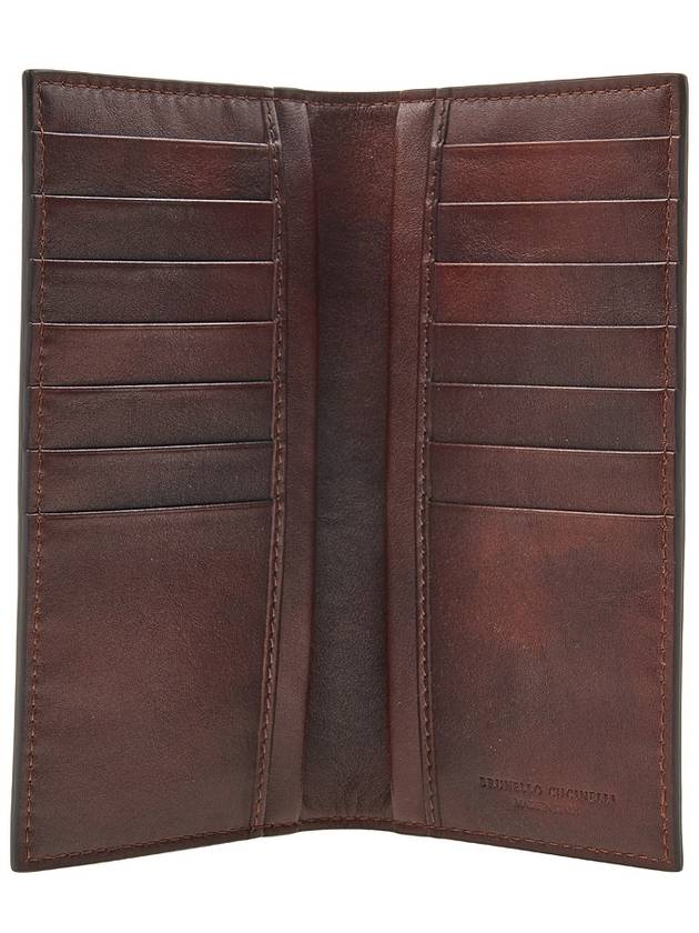 Calfskin Maxi Card Wallet Burgundy - BRUNELLO CUCINELLI - BALAAN 10