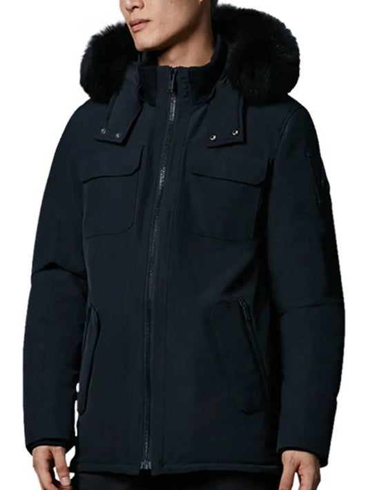 Lingan Hooded Padded Black Fox Fur Black - MOOSE KNUCKLES - BALAAN 2