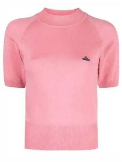 Embroidery ORB Logo Wool Knit Top Pink - VIVIENNE WESTWOOD - BALAAN 2