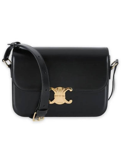 Classique Triomphe Shiny Calfskin Shoulder Bag Black - CELINE - BALAAN 2