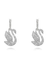 Iconic Swan Crystal Drop Earrings Silver - SWAROVSKI - BALAAN 3