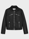 Leather Blouson Jacket Black - CELINE - BALAAN 2