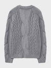 Heavy multi cable overfit sweater melange gray - NOIRER - BALAAN 3